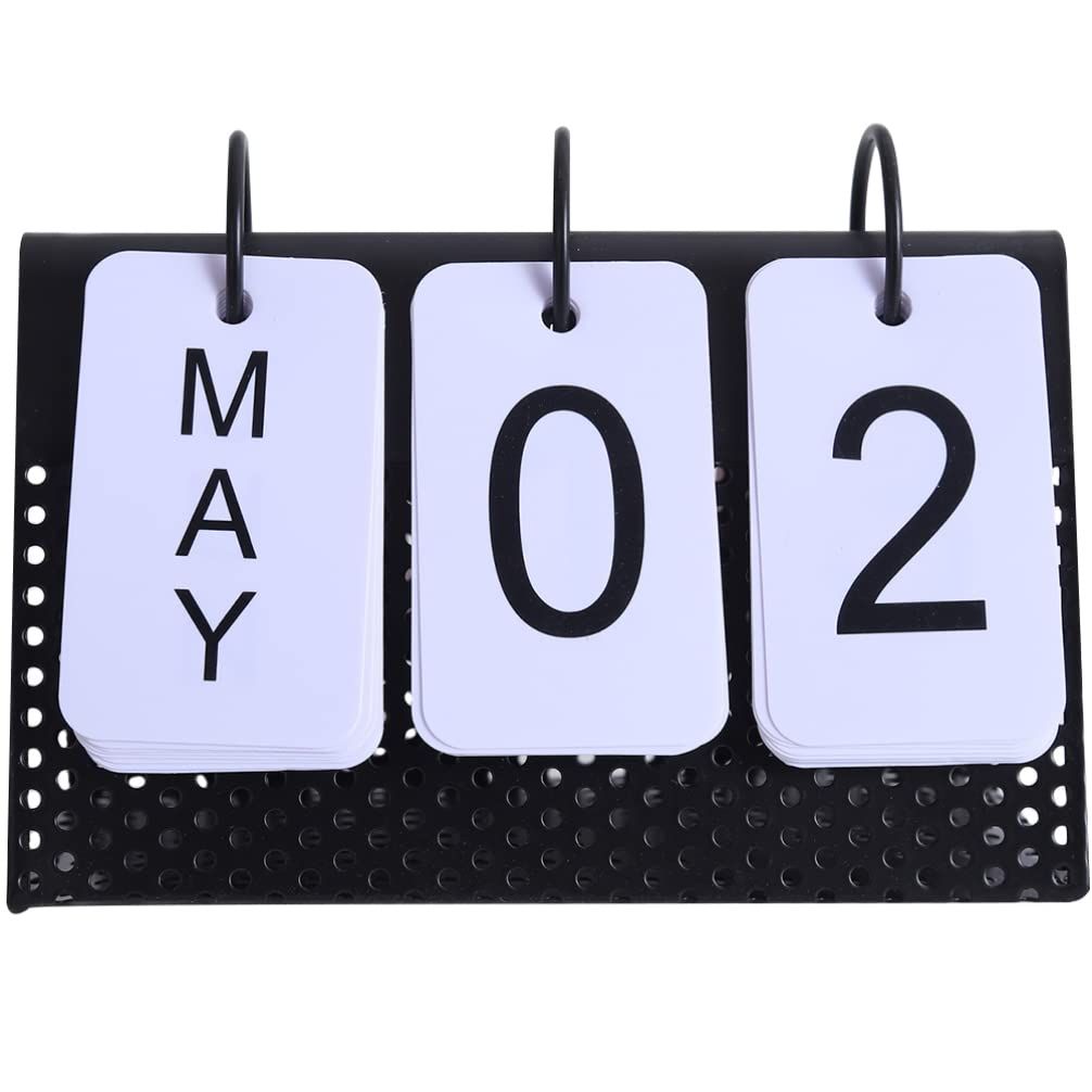 Home Decor Vintage Decor Metal Desk Calendar Iron Desktop Perpetual Calendar — image 1