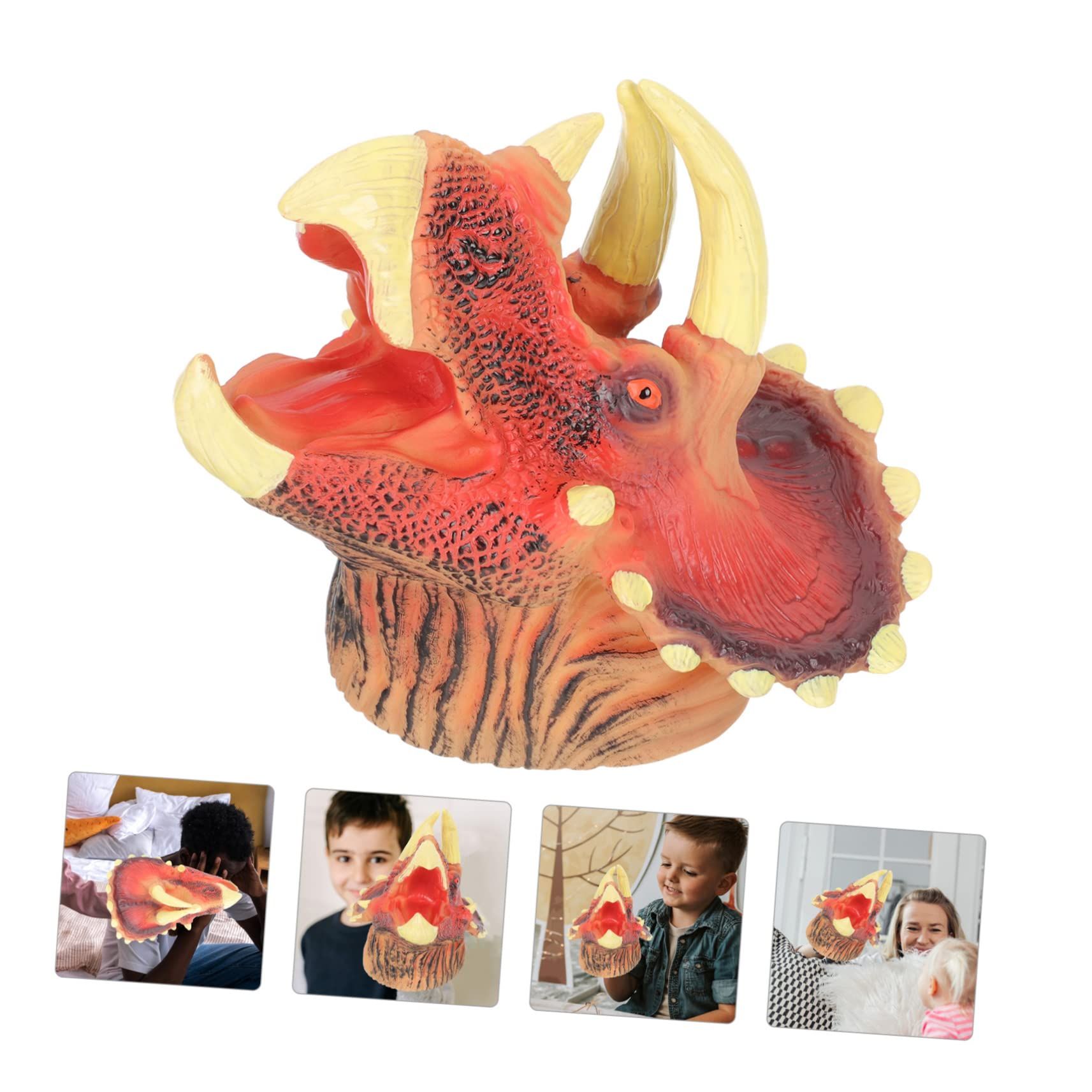 Educational Dinosaur Toy Triceratops Hand Puppet Toys Puppets for Kids Dino view 4
