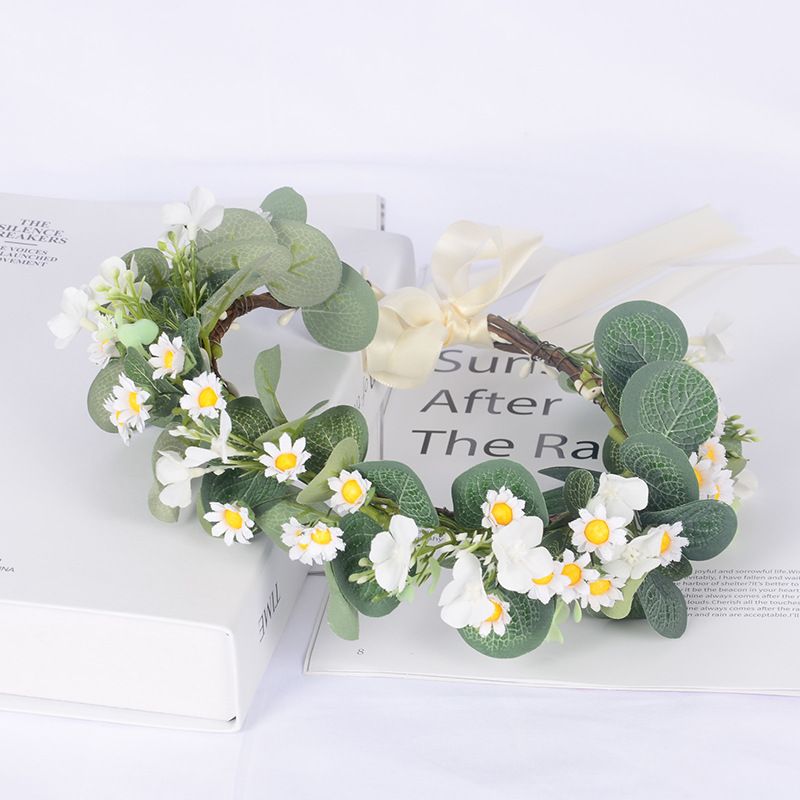 Leaf headgear Bridal Green Leaf Crown Bohemian Headpiece Floral Headband Photo view 2
