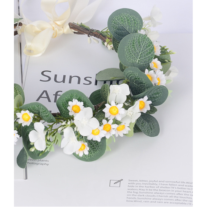 Leaf headgear Bridal Green Leaf Crown Bohemian Headpiece Floral Headband Photo view 4