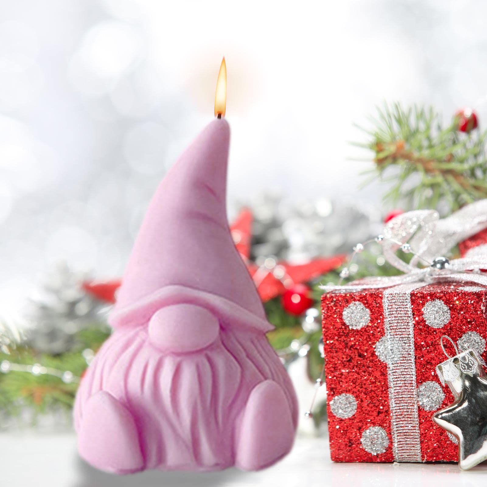 Silicone Mold, 3D Christmas Silicone Gnome Mold, Christmas Candle Mould view 3