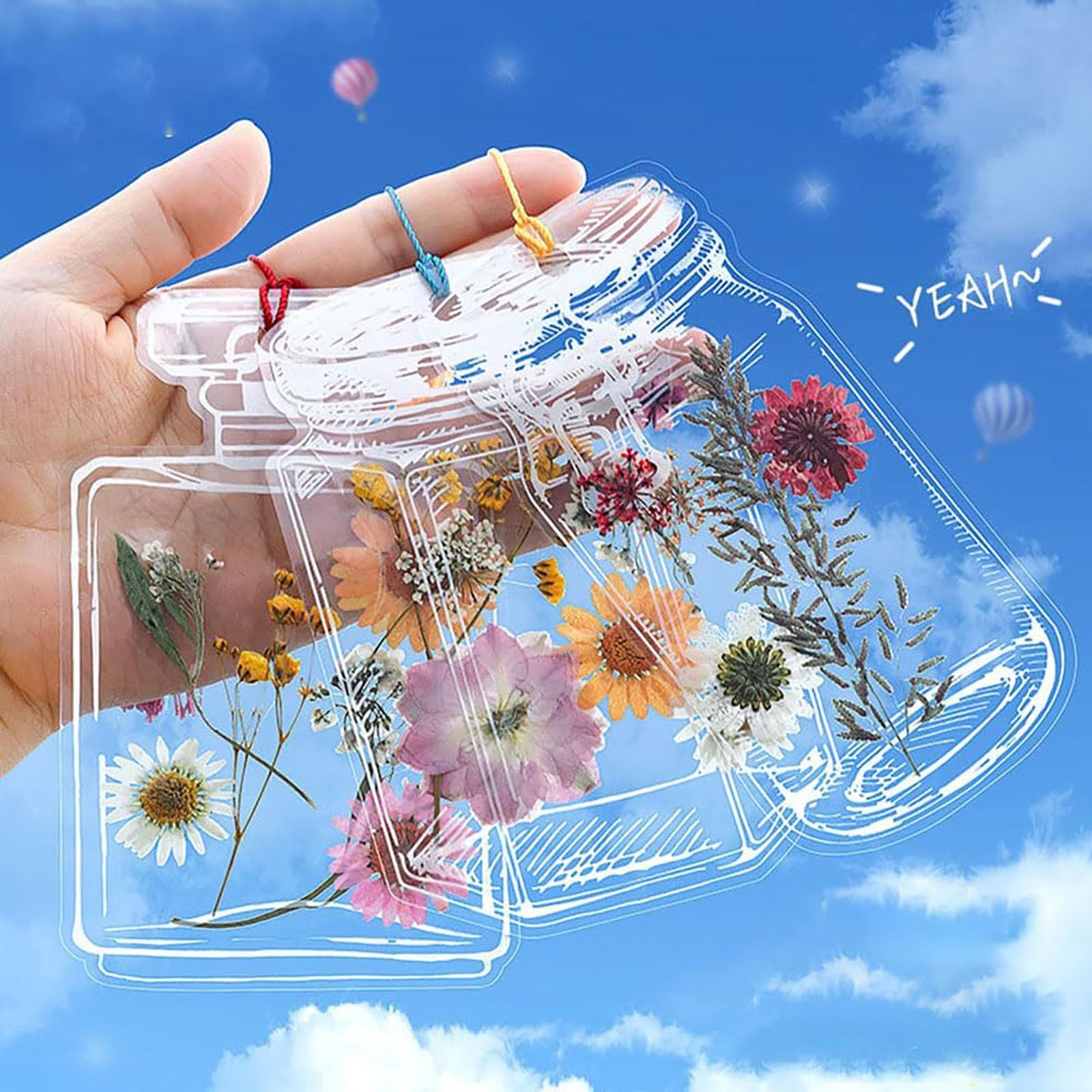 Dried Flower Bookmark, Transparent Dried Flower Bookmarks Clear Jars, Handmade view 2