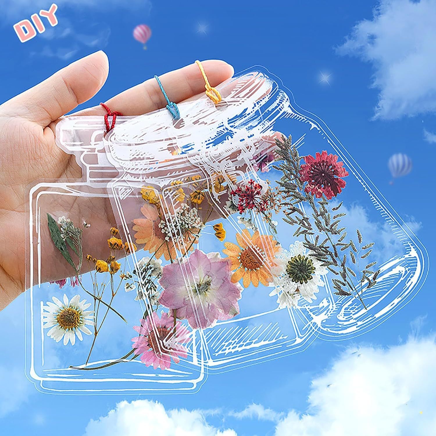 Dried Flower Bookmark, Transparent Dried Flower Bookmarks Clear Jars, Handmade view 5