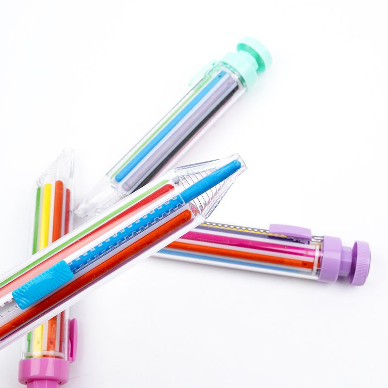 8 in 1 Press on Crayons, Transparent Barrel Oil Pastel Colored Pencil 8 Colors view 4