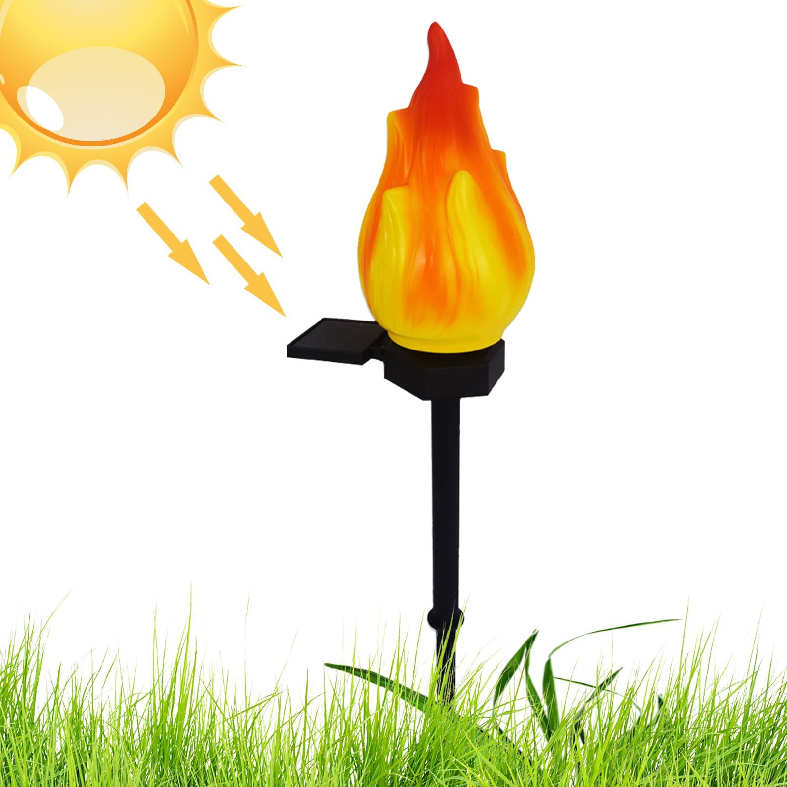 Solar Torch Lights, Flame Flickering Outdoor Lights, Super Bright Landscape view 4