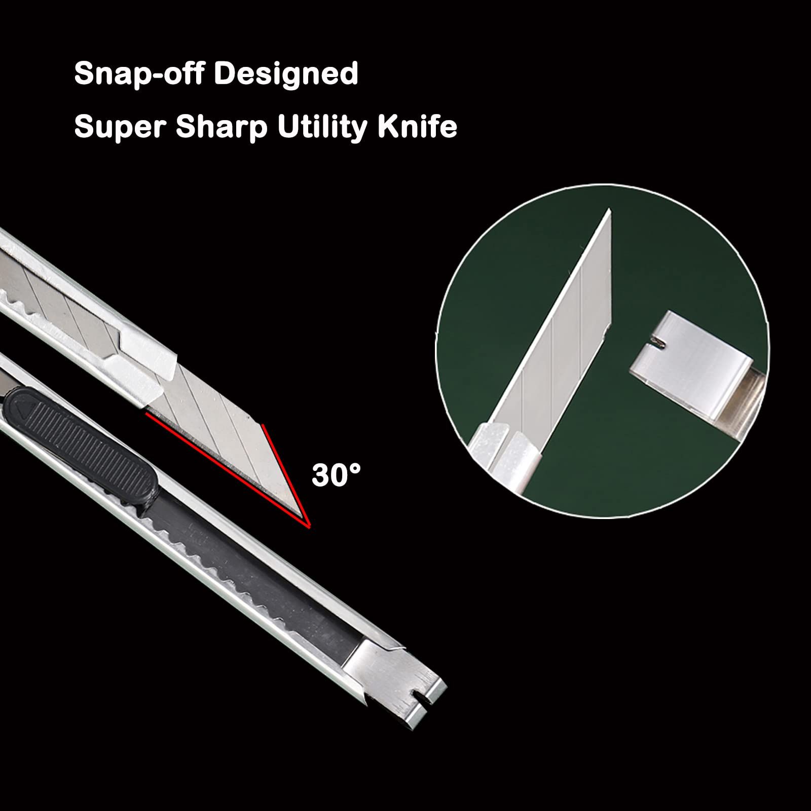 4pcs Professional Stainless Steel Lockable Cutter Knife view 4