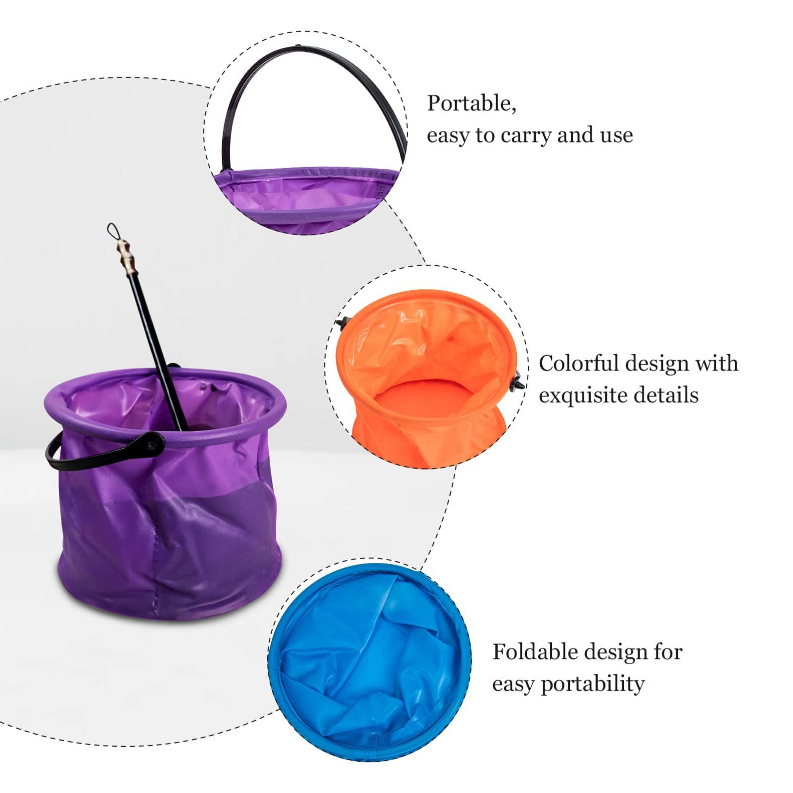 4Pcs folding bucket Foldable Paint Brush Washer collapsible sand toys for view 3