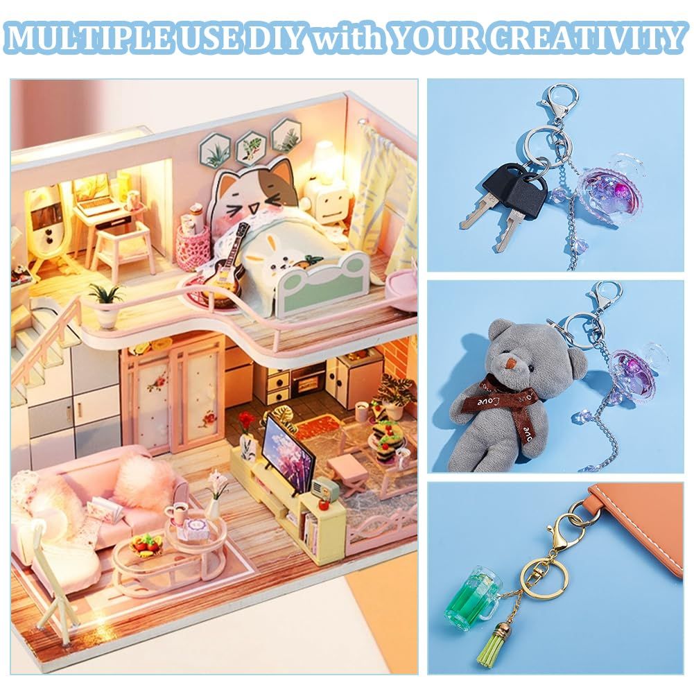 24pcs Mini Cups Keychain Kit Miniature Simulation Plastic Resin Cup Dollhouse view 4