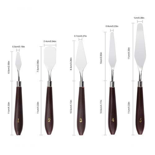 5PCS Painting Knife Set, Palette Knife Painting Tools, Stainless Steel Artist view 3