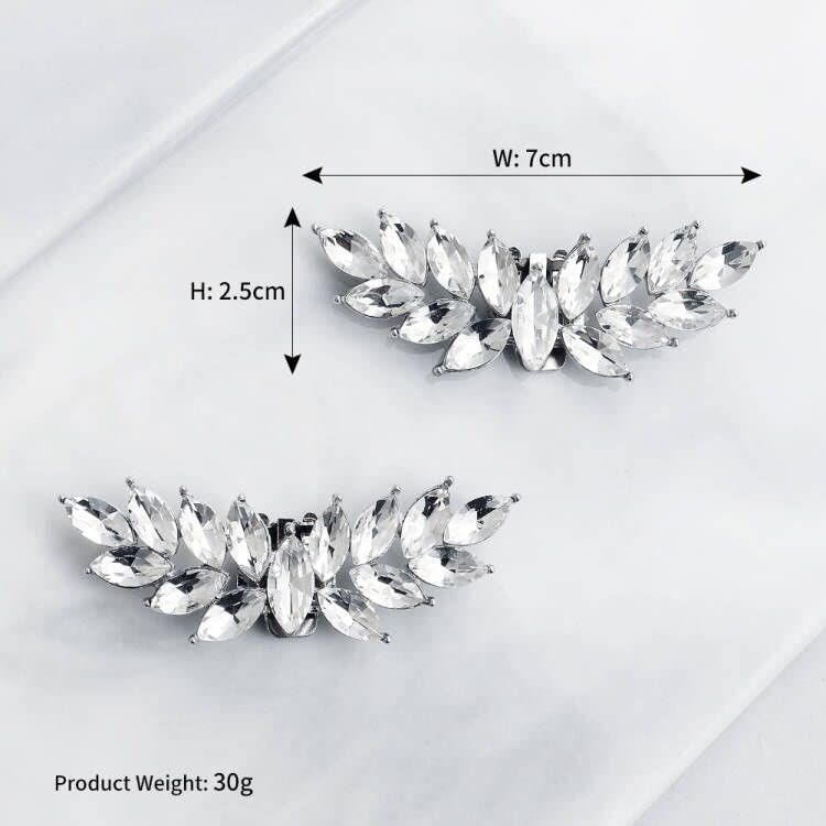 Silver Shoe Clip Shoes Jewelry Decoration Crystal Shoe Buckle for Wedding view 2