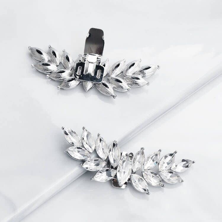 Silver Shoe Clip Shoes Jewelry Decoration Crystal Shoe Buckle for Wedding view 3