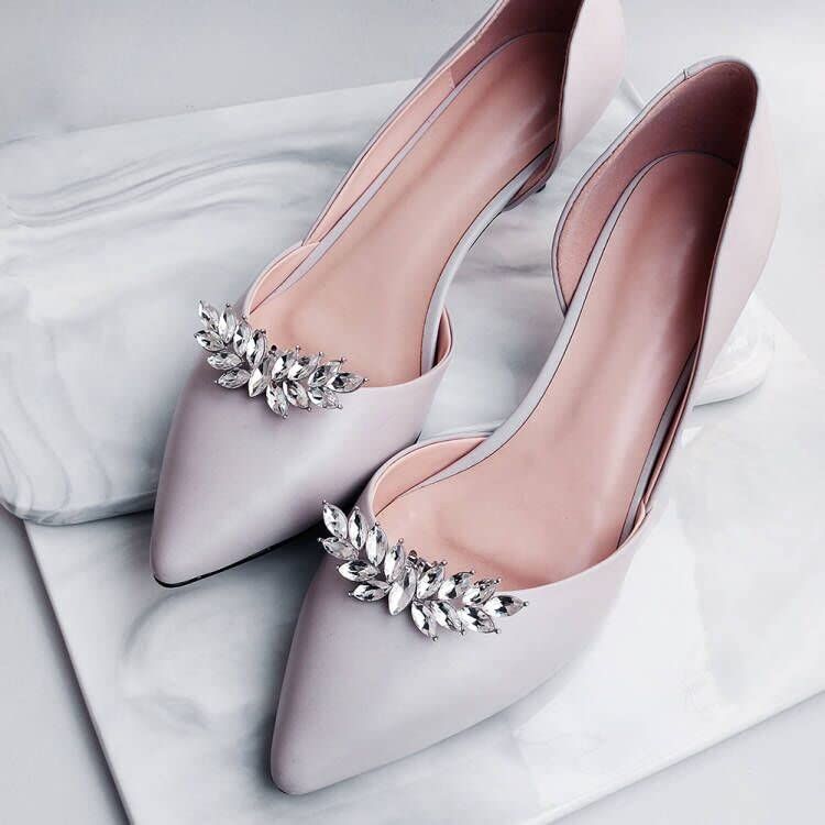 Silver Shoe Clip Shoes Jewelry Decoration Crystal Shoe Buckle for Wedding view 5