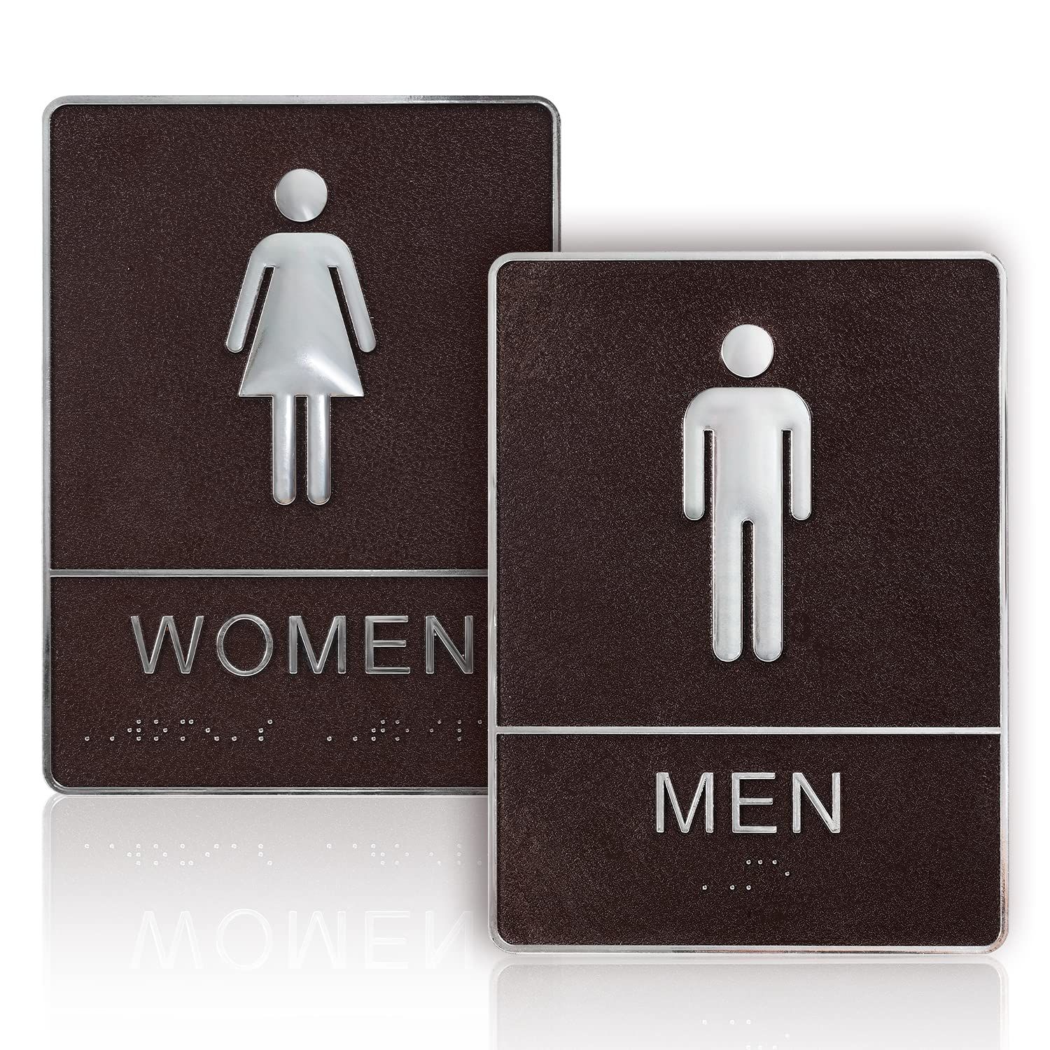 Men and Women Restroom Sign with Braille — image 1