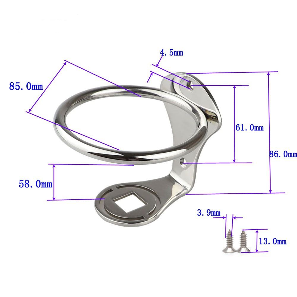 Yacht RV RV RV modification accessories Mirror polished tea cup holder view 5
