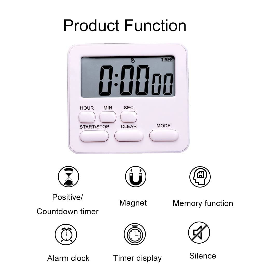 Kitchen Timer, Large Screen with Multifunctional Count up Countdown Alarm view 4