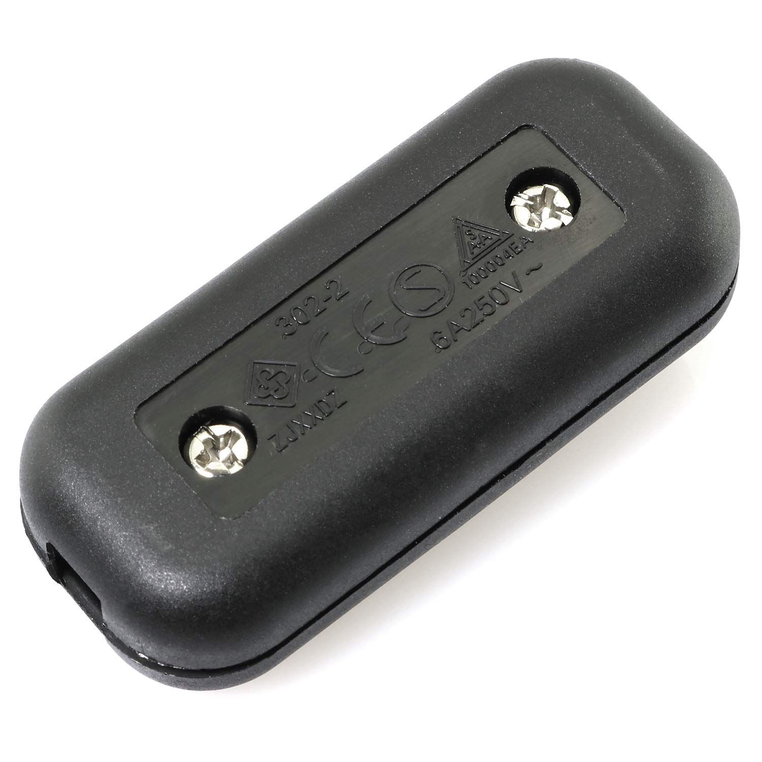 Black Inline Cord Switch AC 250V 6A On-Off Control Rocker Button Switch for view 3