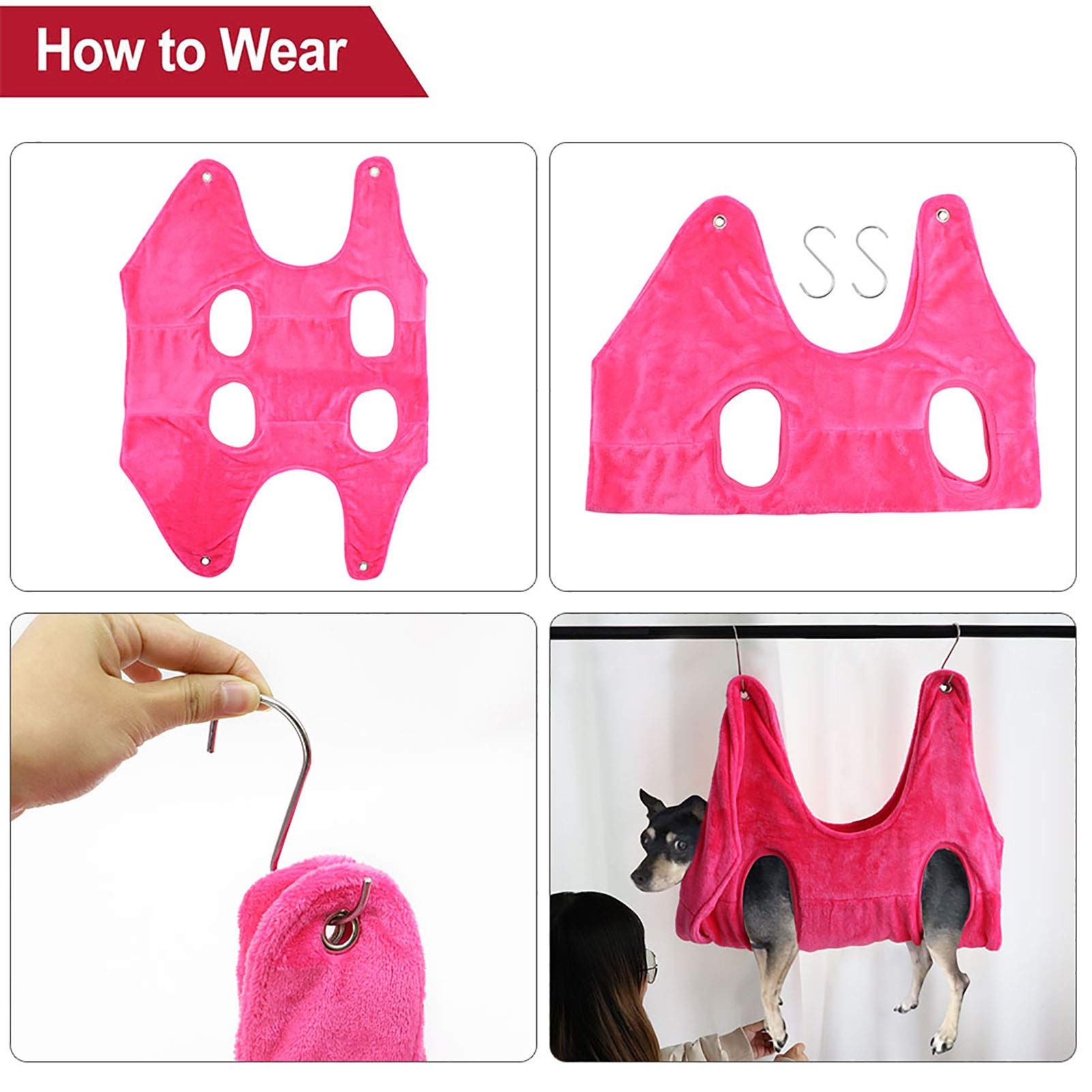 2 PCS Dog Grooming Hammock view 3