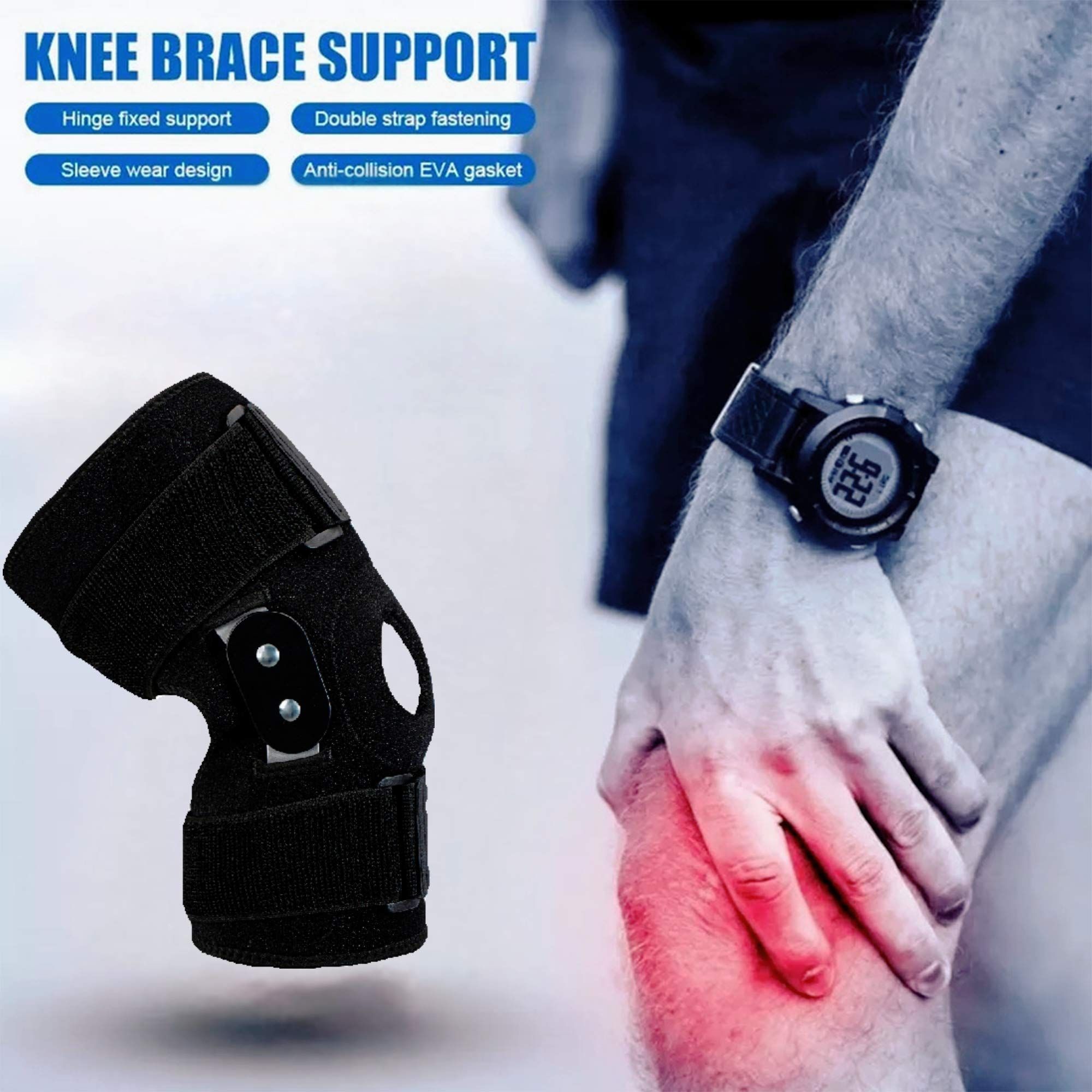 2 pcs Knee Brace for Women Men Hinged Knee Brace with Side Stabilizers view 5