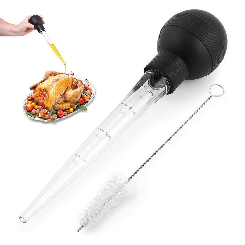 2 pcs Stainless Steel Turkey Baster Food Grade High Temperature Resistant view 5