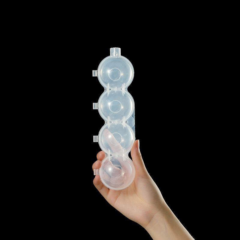 4 Cavity Ice Ball Mold Transparent DIY Plastic Round Ice Cube Maker Mold Bar view 5