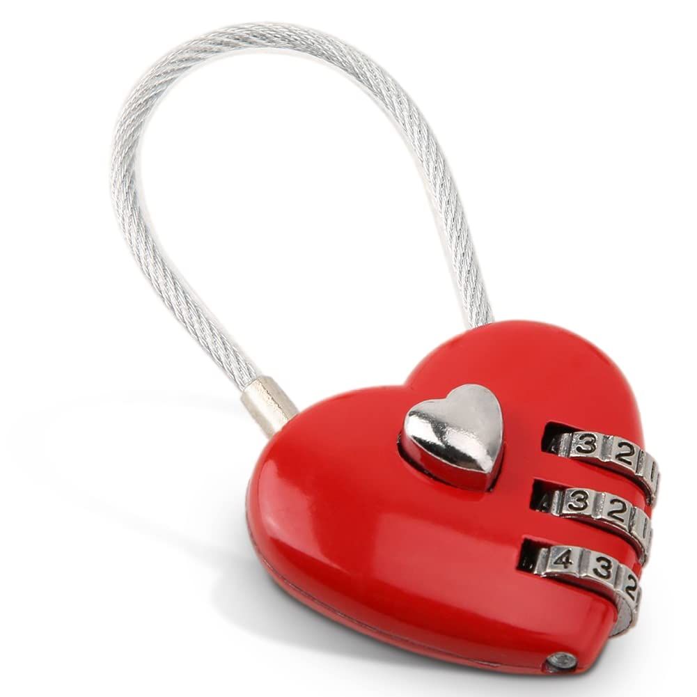 2 pcs Combination Lock, 3 Digit Cute Love Padlock Mini Outdoor Combo Gate Lock — image 1