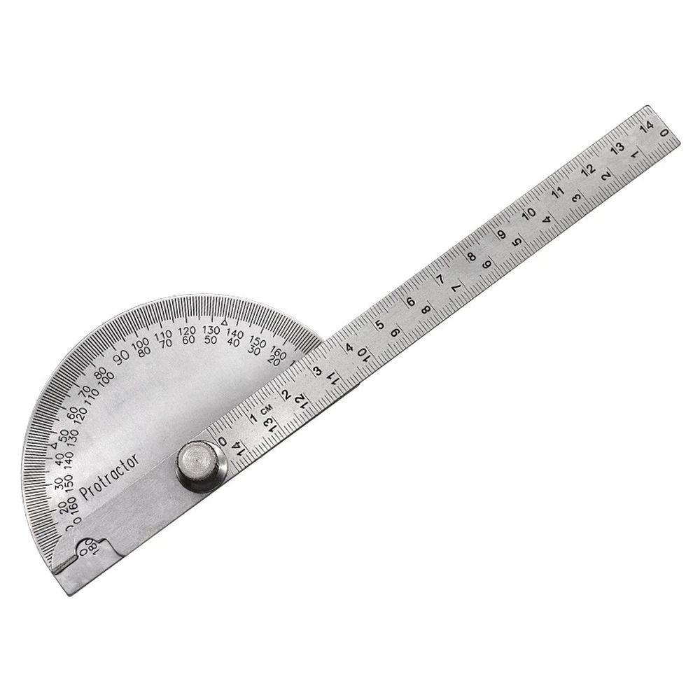 Angle Protractor,Stainless Steel Square Head,Angle Ruler Finder 0-180°,14cm — image 1