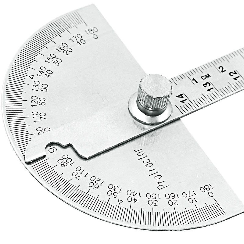 Angle Protractor,Stainless Steel Square Head,Angle Ruler Finder 0-180°,14cm view 3