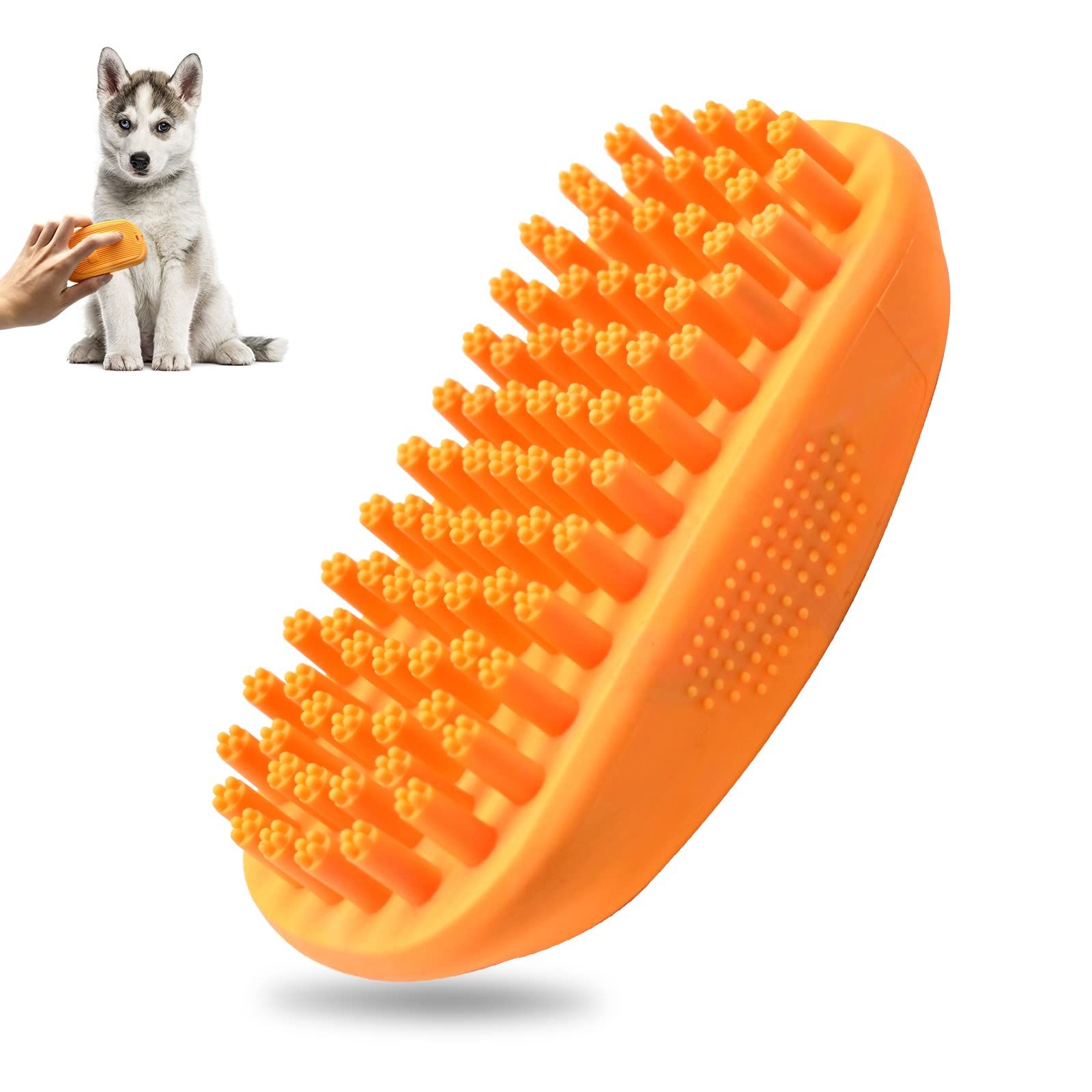 Silicone Dog Grooming Brush Pet Shampoo Bath Brush Anti Skid Soothing Massage