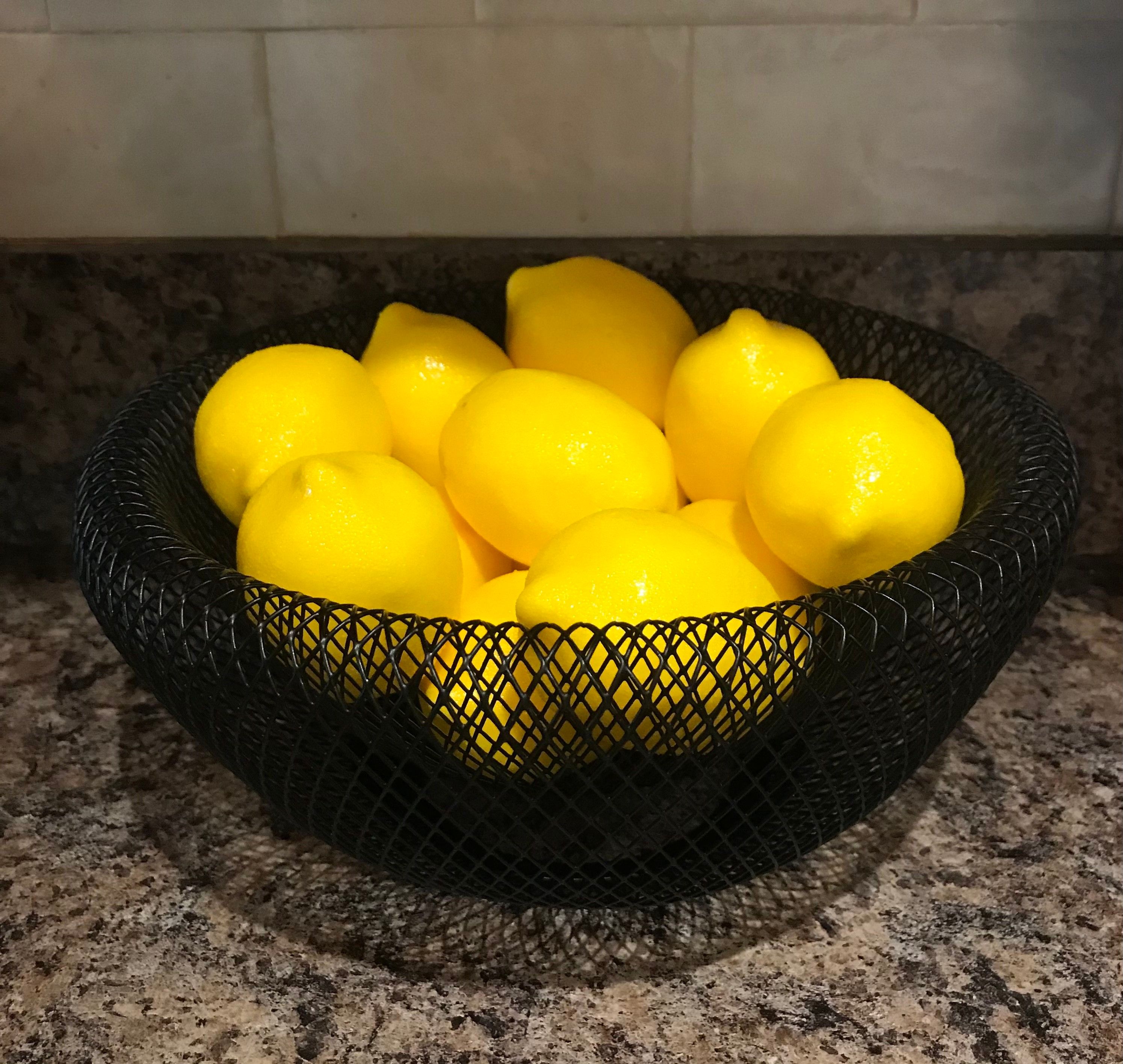 Metal Mesh Fruit Basket Countertop Candy Dish Black Round Decorative Small view 5