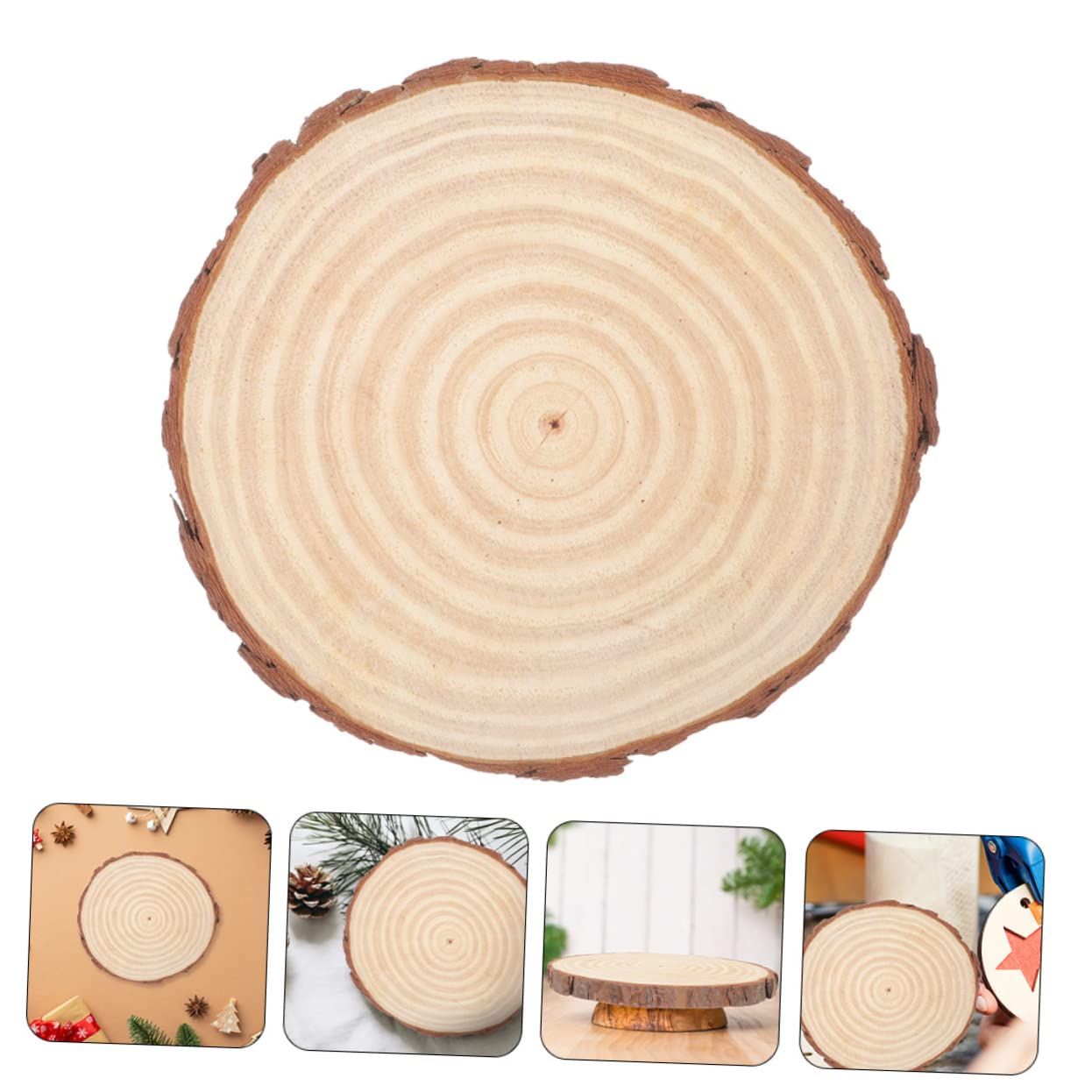 Wooden circles and bark wooden circles are used for crafts view 5