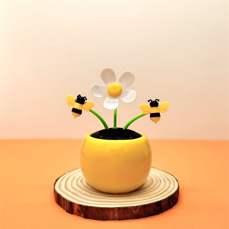 Apple Blossom Solar Dancing Flower Sunflower Toys，Car Swinging Dancing Toy Car view 2