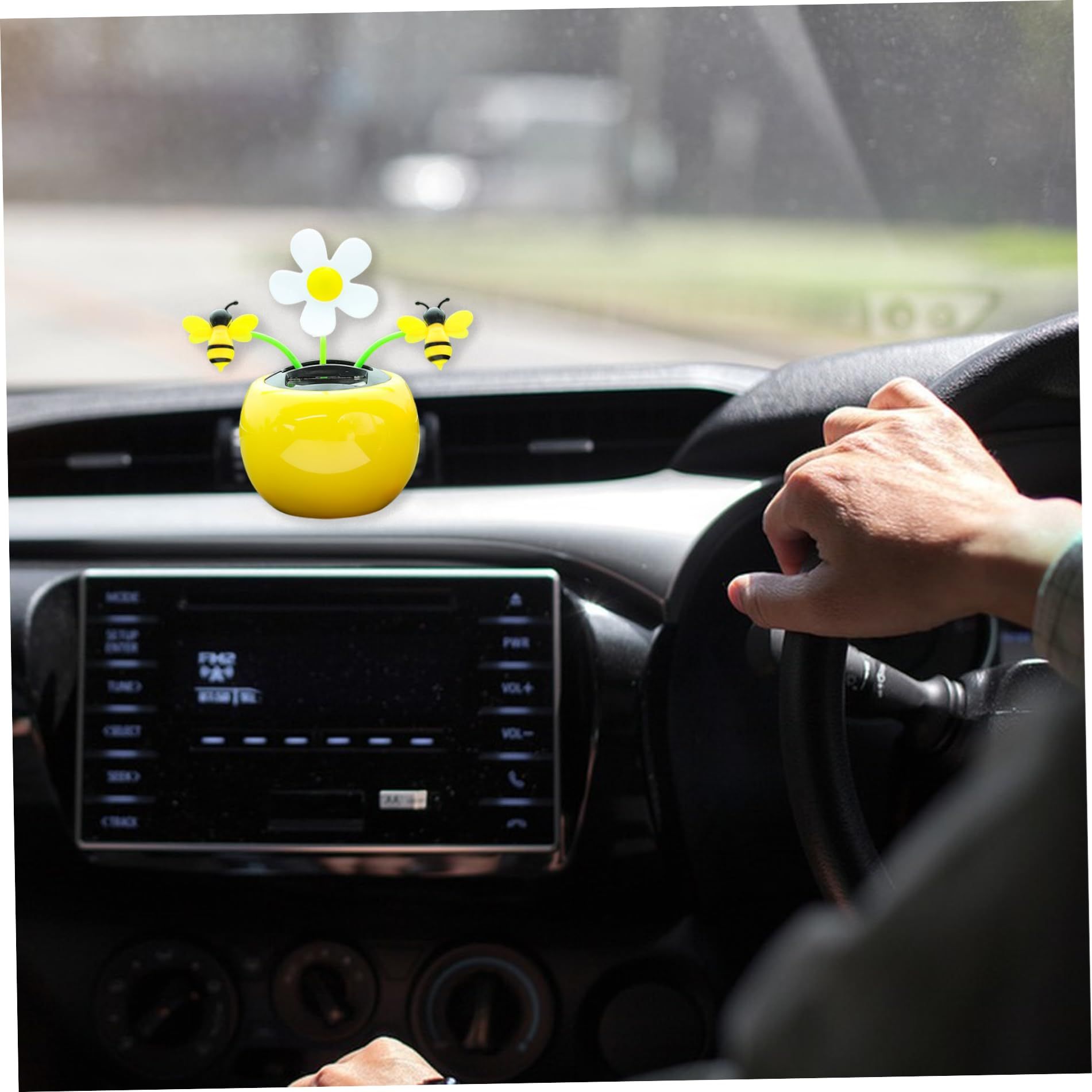 Apple Blossom Solar Dancing Flower Sunflower Toys，Car Swinging Dancing Toy Car view 5