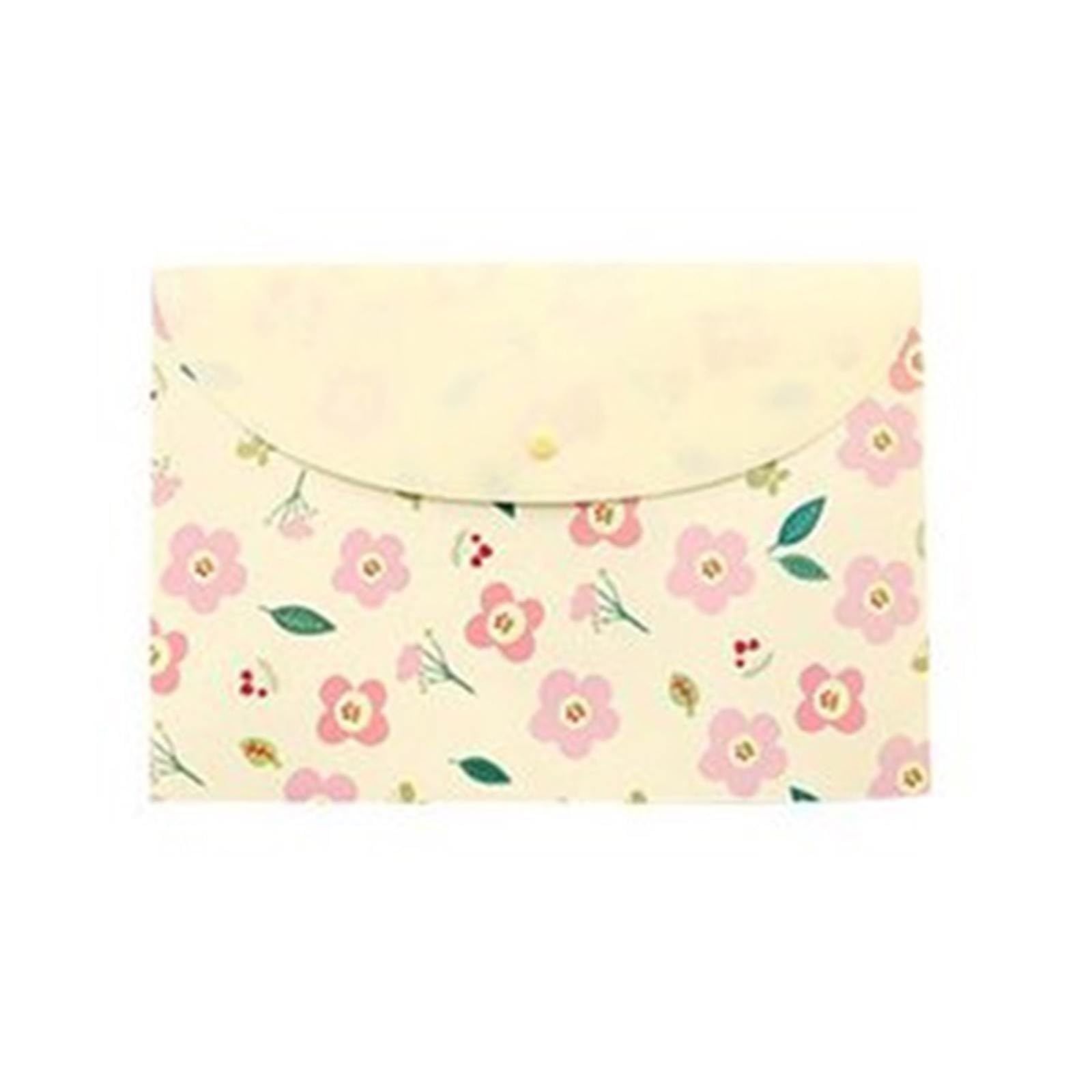 Plastic Document Folder Envelope Files Paper Organizers Bag Floral Design view 2