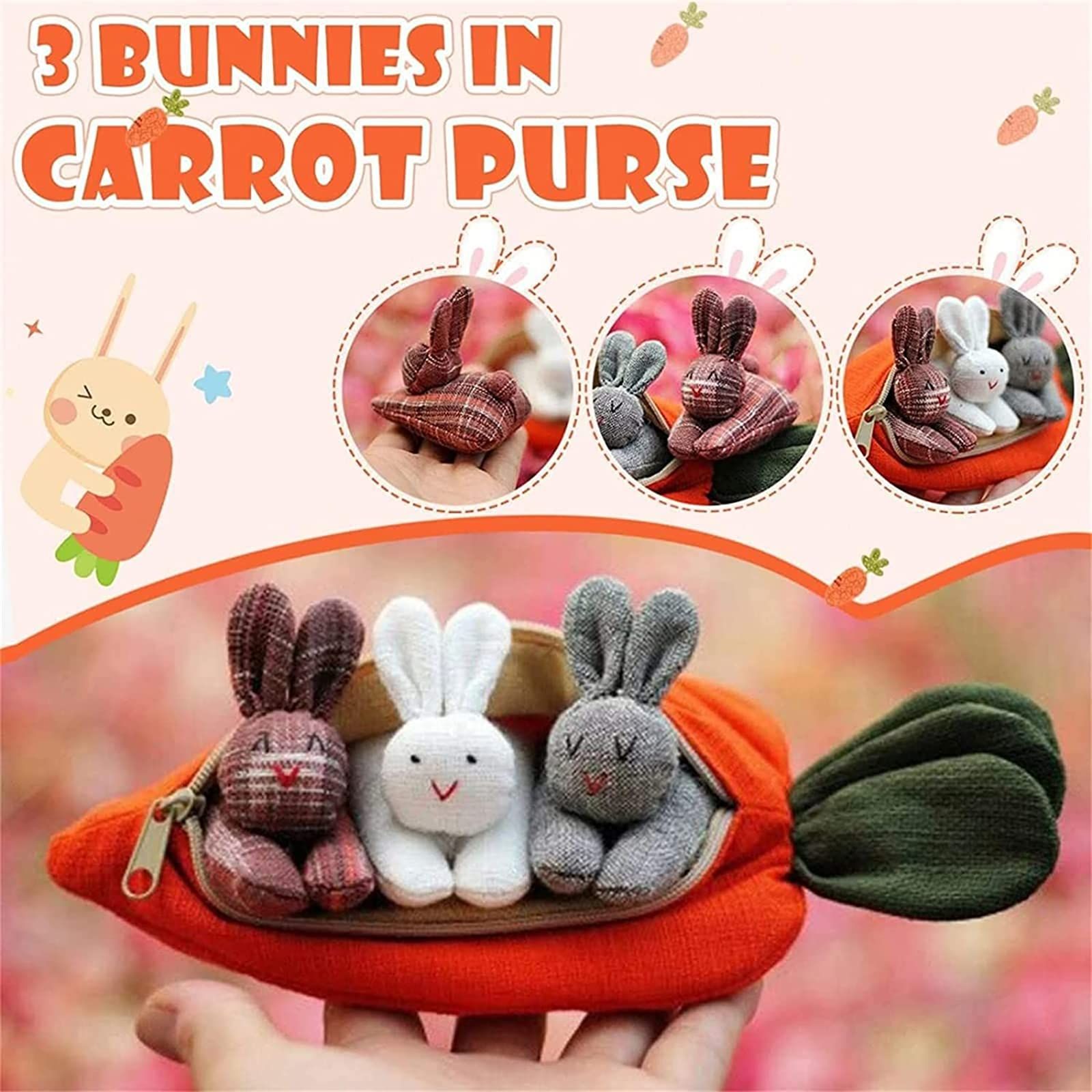 Easter Hide-and-Seek Bunnies in Carrot Pouch view 2