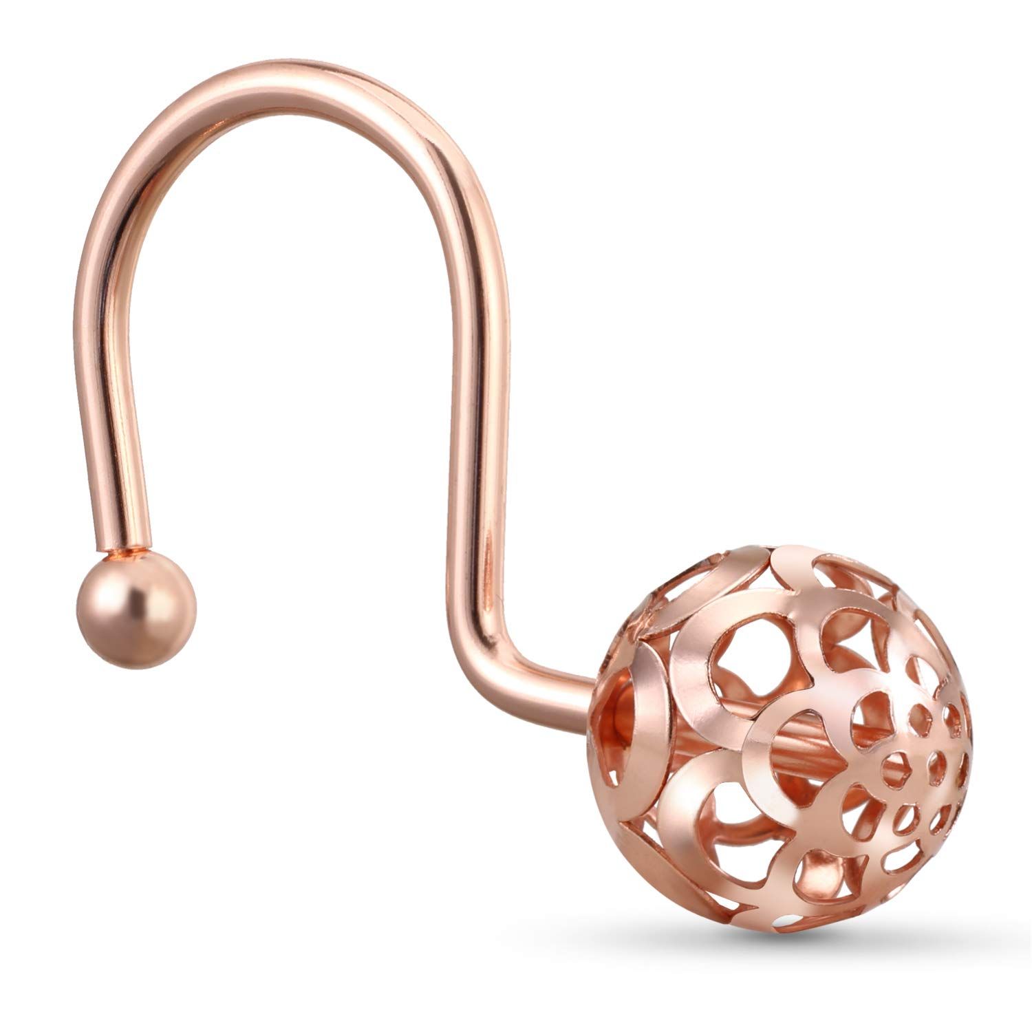 Rose Gold Shower Curtain Hooks Rings — image 1