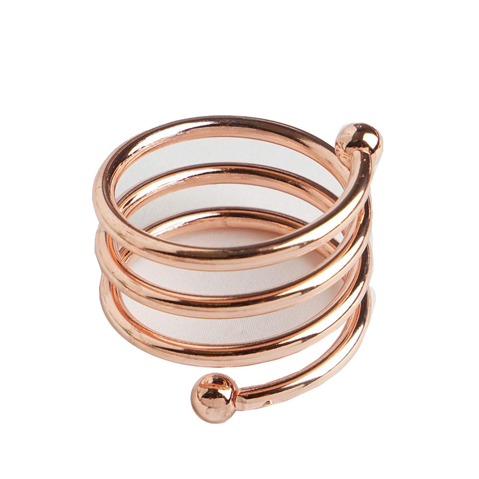 4 pcs Rose Gold Spiral Design Metal Napkin Rings - for Wedding Party Events — image 1
