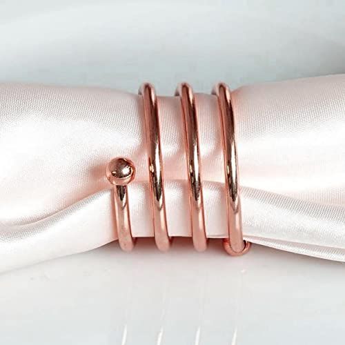 4 pcs Rose Gold Spiral Design Metal Napkin Rings - for Wedding Party Events view 5