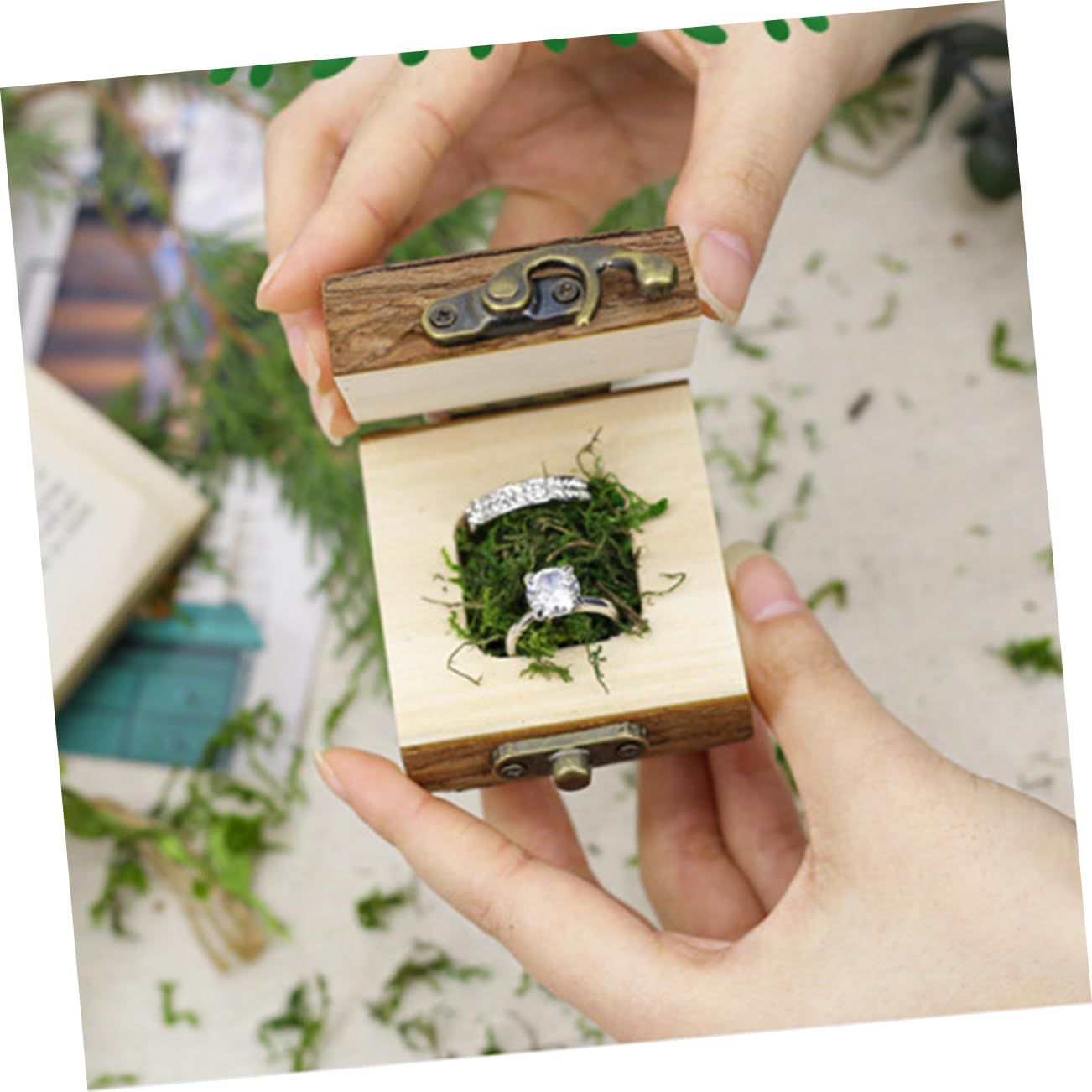 Retro Wooden Ring Holder for Jewelry view 2