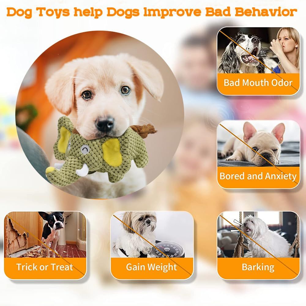 Dog Plush Toy Squeaky Dog Toy Indestructible Stuffed Dog Toy Dog Teething Toy view 4