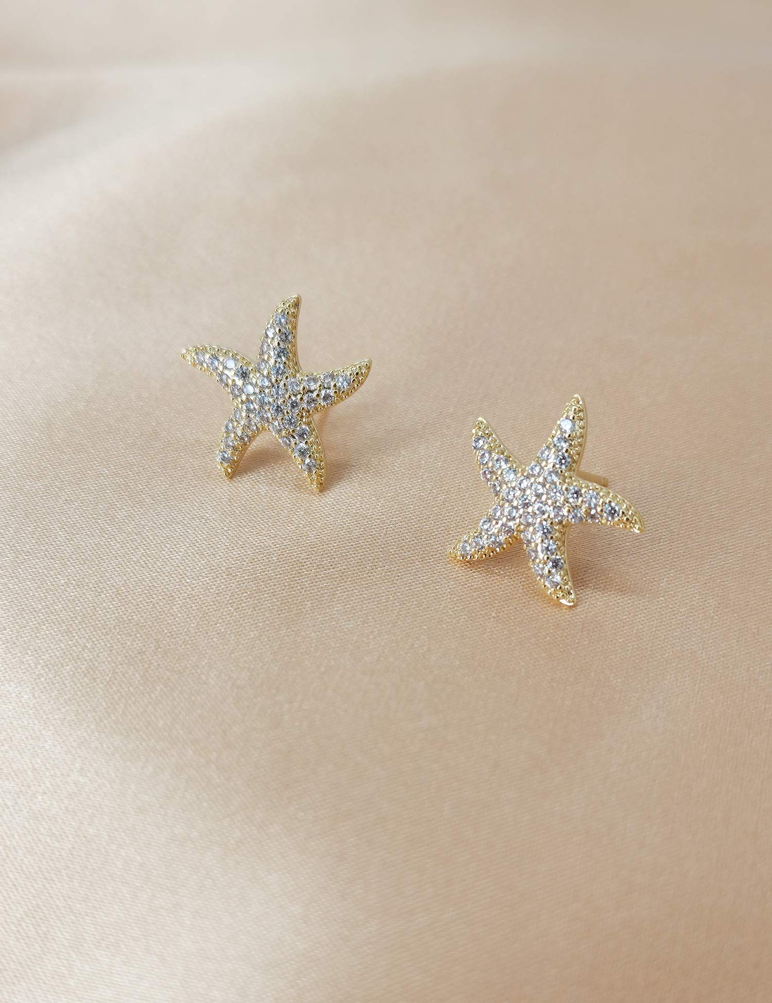 Starfish Stud Earrings for Women -Paved Starfish Stud Earrings - Charm view 4