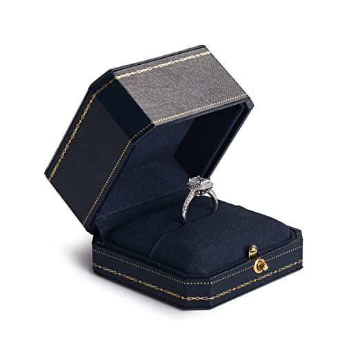 Noble Engagement Ring Box Octagonal Ring Box for Wedding Ceremony Girls Bride view 2