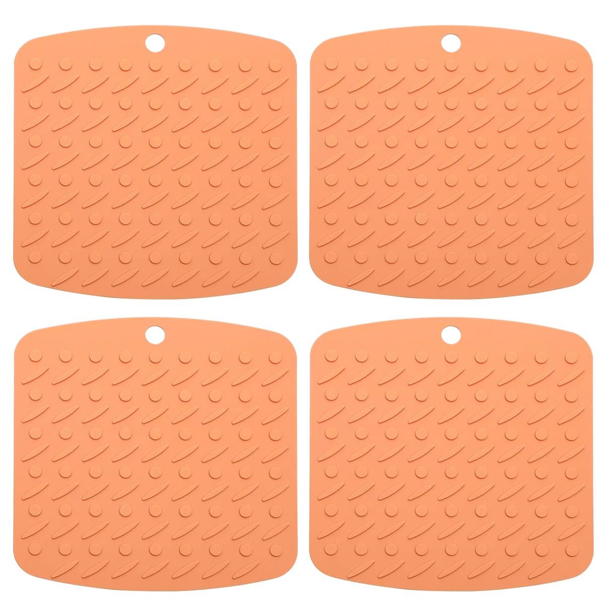 Silicone Pot Holder 4 Pack Silicone Mat - Non Slip Heat Resistant Silicone Pot
