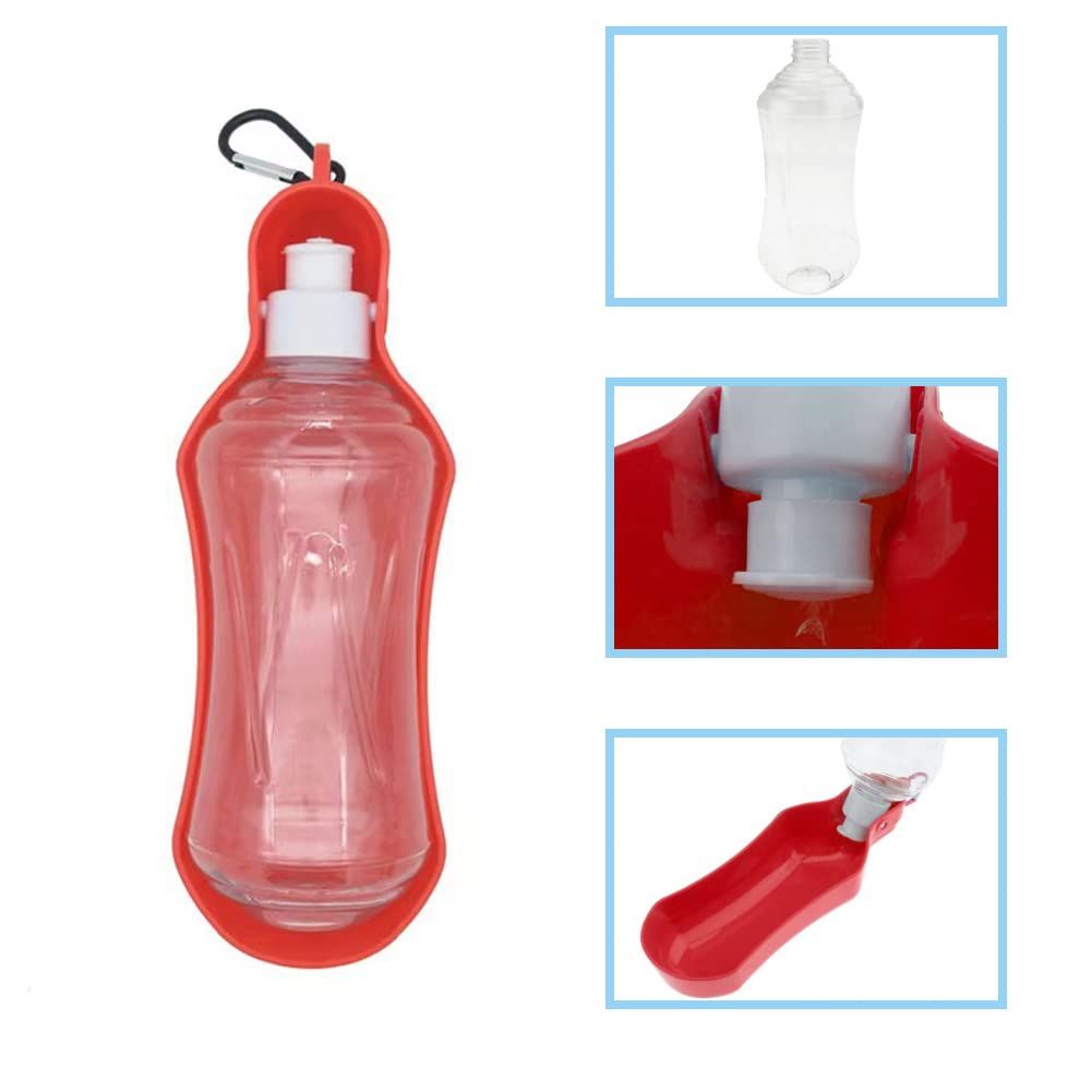 Dog Water Bottle Portable 500ml Dog Walking Travel Bottle Leak Proof Foldable view 2