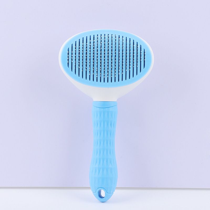 Pet Clean Hair Remover Button Stainless Steel Brushes Dogs Cat Slicker Self