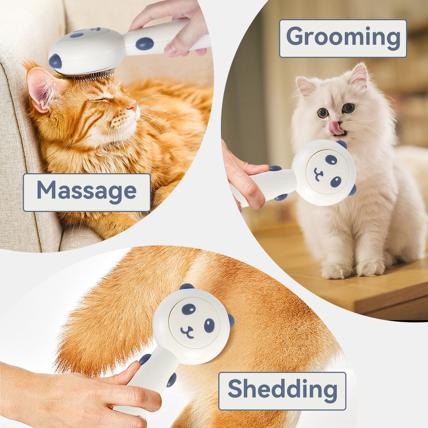 Cat Brush for Shedding, Dog Brush, Pet Grooming Self Cleaning Brush for Cats & view 2