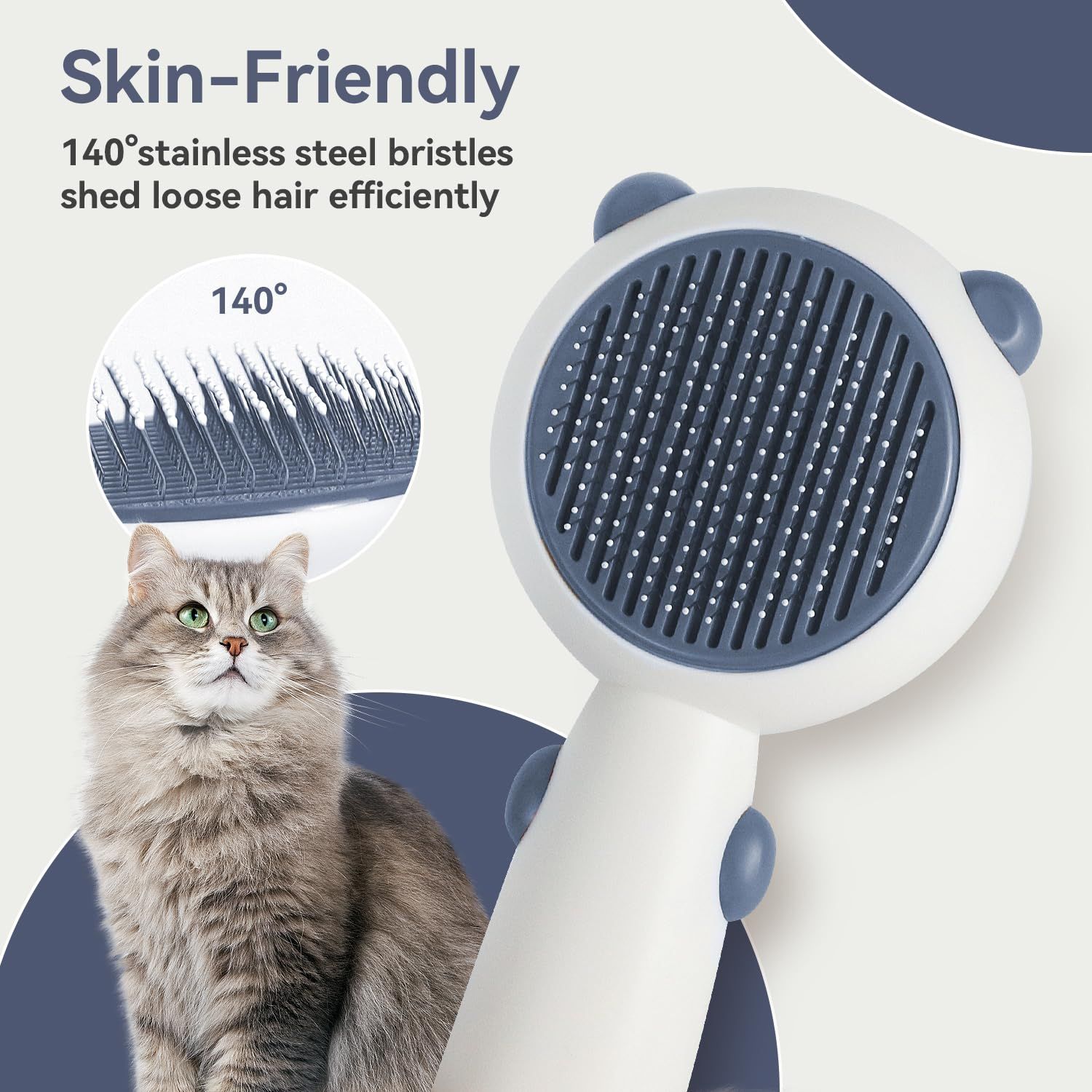 Cat Brush for Shedding, Dog Brush, Pet Grooming Self Cleaning Brush for Cats & view 3