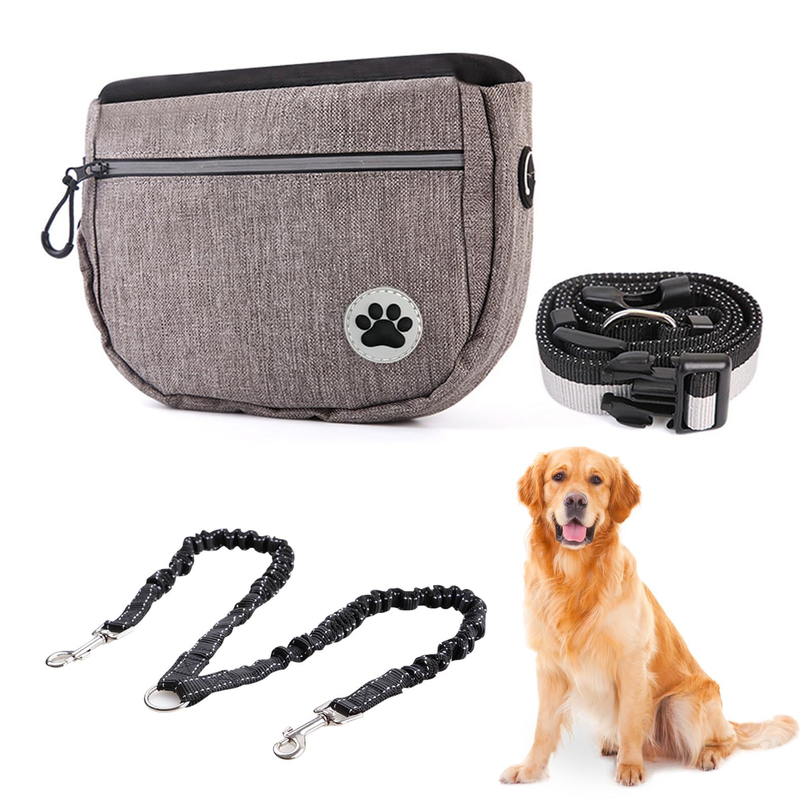 Hands Free Dog Leash Waist Leash Bungee Retractable for Medium and Large Dogs