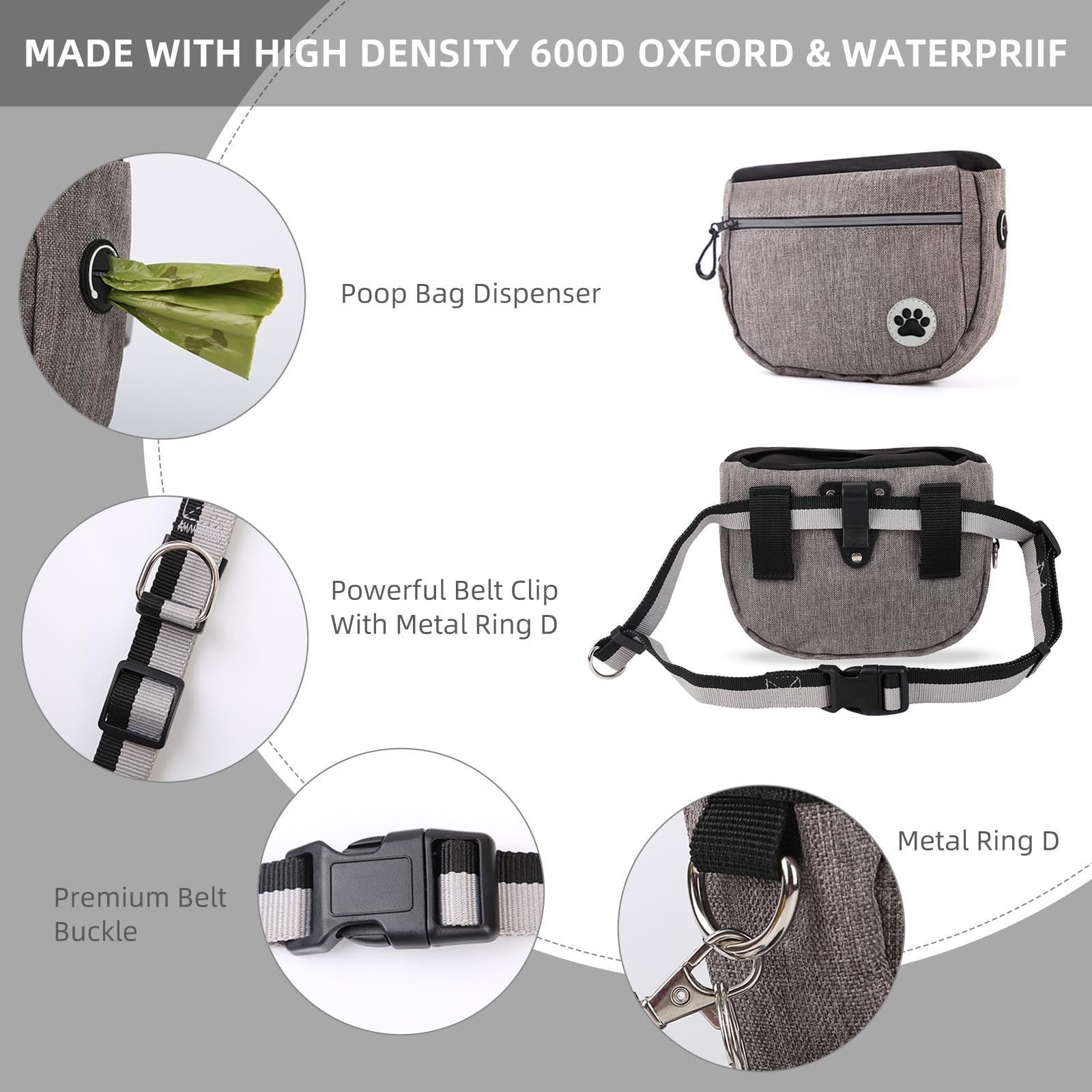Hands Free Dog Leash Waist Leash Bungee Retractable for Medium and Large Dogs view 2