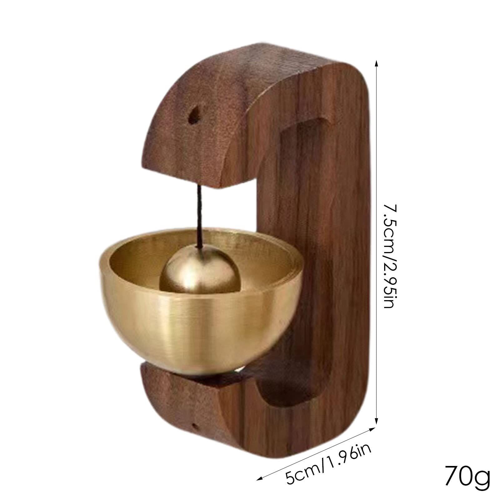 Shopkeepers Bell for Door Opening - Hanging Magnetic Attached Wood Doorbell view 4