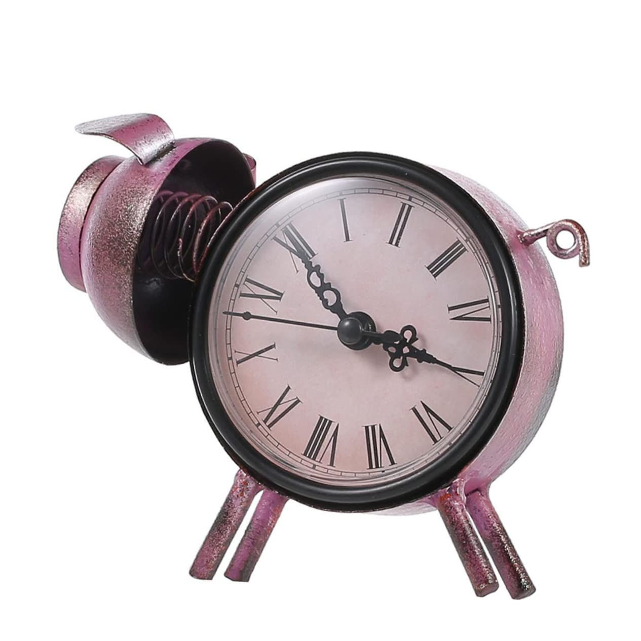 Clock Home Desk Clock Desk Clock Decor Pig Figure Desk Clock Iron Art Desk — image 1